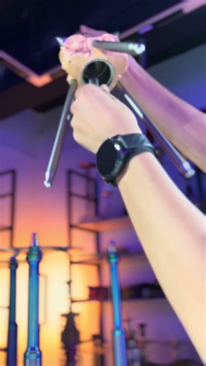 The Bonecraft: 17-Inch "Skin Bone" Water Pipe with Cut Glass Base