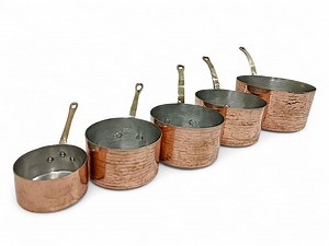 Hand Hammered Copper Cookware Set: Tin Lined Artisan Pans - Etsy