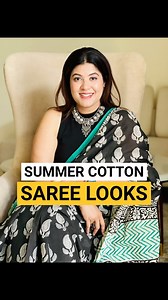 214K views · 14K reactions | Comment LINK for saree & blouses Do you think cotton sarees are boring??? I have created a few stylish looks for you to pull off this summer and get ready to ROCK THAT SAREE #cottonsaree #blockprintsaree #cottonsarees #blockprinting #reelinstagram | Jagisha Upadhyay | Facebook