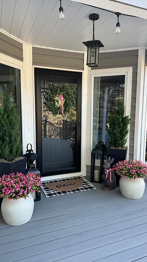 Kelly Bontrager on Instagram: "🍃🌸Amazon Faux Floral Porch Pots. 🔗Comment, SHARE INFO PLEASE, to get the links to shop sent directly to your inbox. I found these adorable faux flowers on Amazon and knew they would make the perfect pot fillers for my spring porch refresh. These plastic, UV resistant flowers come 10 bundles per box and I used 3 boxes and as you can see, they are very full. I recommend adjusting accordingly to the size of your container. The containers I used