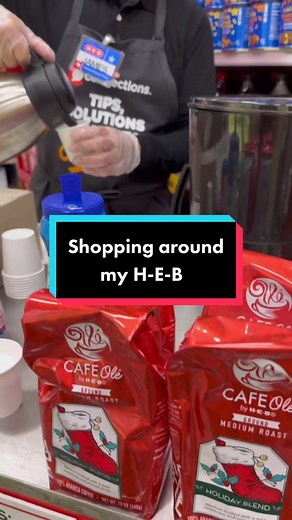 Take a trip and shop around your H-E-B #holidayseason ! ❤️☕️🫔 #heb #shopping #holidaycountdown