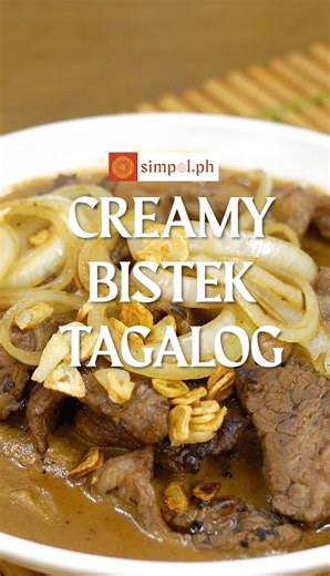 Bring a creamy twist to a Filipino classic with this Creamy Bistek Tagalog Recipe. Made with tender beef sirloin, soy sauce, calamansi, onions, and cream, it’s a hearty dish perfect for family meals. Watch the full video on YouTube: https://youtu.be/hJdLy4O0bFM | Simpol.PH