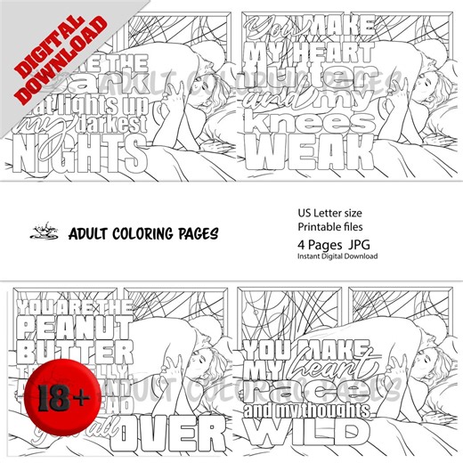 Forever - Adult Coloring Printable Pages: Erotic Images of a Couple (digital Download) With Sensual Notes - Etsy