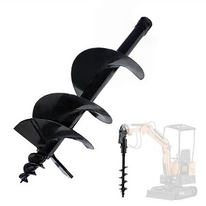 8''/200mm Mini Excavator Auger Drill, Hydraulic Driven, Small Excavator Accessory for 0.8-2 Tons Mini Diggers