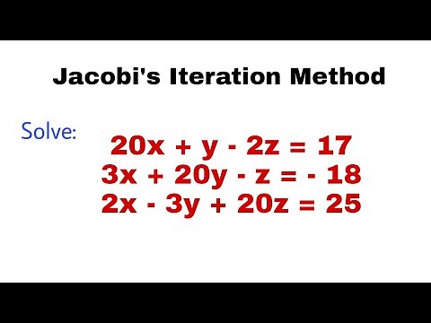 15. Jacobi's Iteration Method | Problem#1 | Complete Concept