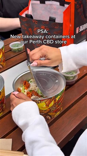 Did you know we have new takeaway containers at our Perth CBD store 🥡🍜 Come check us out, we are only 300m from forest chase 🧡 | Zhangliang Spicy Hotpot Perth