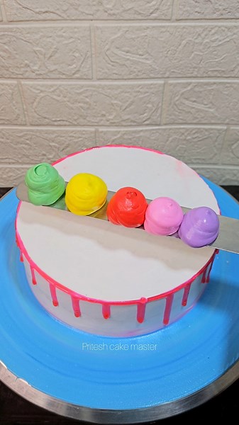 New Vanilla Rainbow 🌈 Cake Design #cake #cakedecorating #rainbowcake #youtubeshorts #shortsfeed