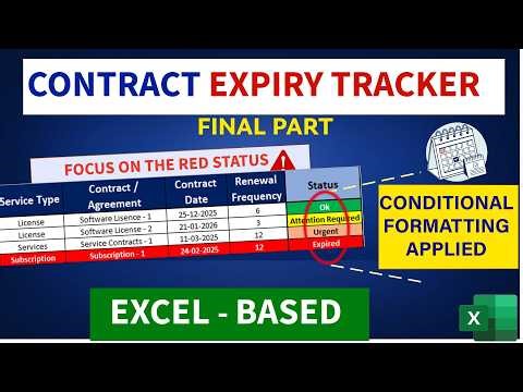 Contract Expiry Tracker with Conditional Formatting #excel #data #education #tutorial #exceltips
