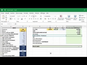 Modèle de Calcul des prix de revient IMPORTATION