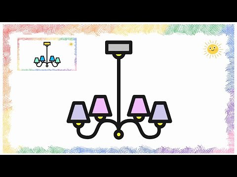 How to draw a chandelier easy | Drawing for Kids | Coloring for Kids