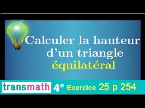 Calculate the height of an equilateral triangle • Pythagorean theorem • Fourth • A classic!
