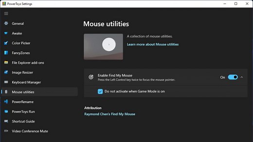 Microsoft Updates PowerToys, Adds 'Find My Mouse' Utility