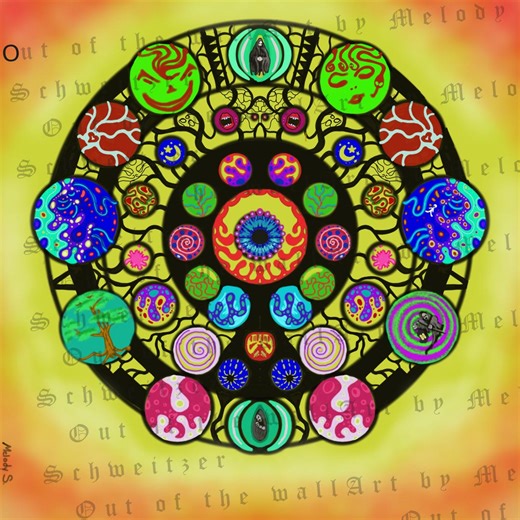 Psychedelic Mandella Art Digital Download, Surreal Cosmic Circle Illustration, Trippy Sacred Geometry Wall Art, Instant Download - Etsy