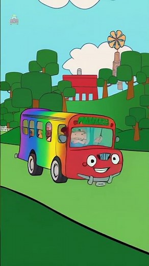 Wheels on the Bus Song for Babies #nurseryrhymes #2danimation #shorts