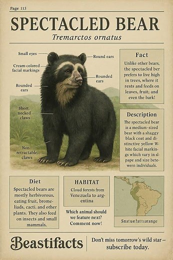 Spectacled Bear – The Gentle Guardian of the Andes 🐻⛰️