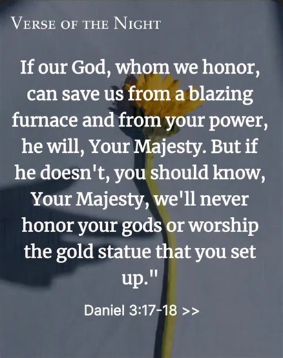 Lord, help me trust You not only for deliverance, but in surrender. Give me faith that stands firm — even in the fire.