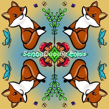 Foxes Calming Mandala Coloring Page – Print & Go – $1