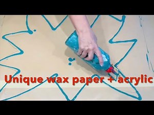 UNIQUE Acrylic on wax paper/ acrylic fluid paint dip n slide creates ethereal effect and texture