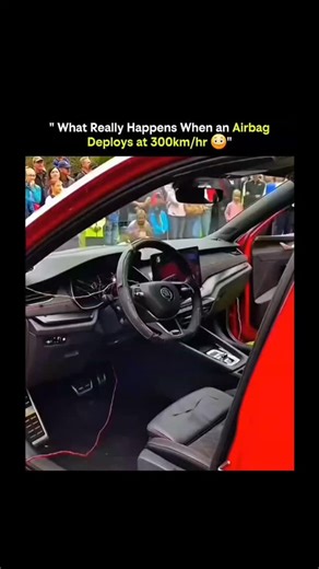 science || tech || history on Instagram: "An airbag doesn’t gently inflate — it explodes into action faster than your blink. When a crash happens at extreme speed, sensors detect deceleration in milliseconds. A signal fires, triggering a chemical reaction that instantly produces gas. The airbag bursts out of its compartment at nearly 300 km/h. There’s no air pump. No slow filling. It’s controlled combustion. The bag inflates before your body even moves forward, creating a soft barrier exactly wh