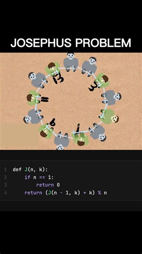 Josephus Problem #python #coding #codewithharry #maths