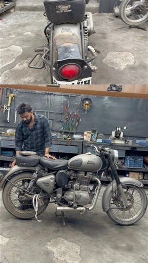 Gun matel classic convert standerd look ❤️😍🙏 #royalenfield #rupendrabulletworkshop #shorts