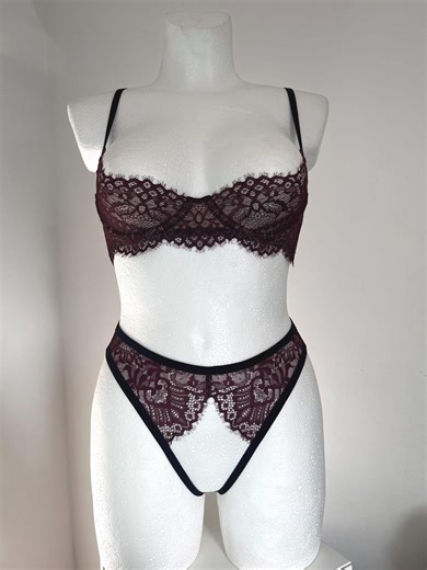 Shelf Bra With Support Transparent Embroidered Lace Lingerie - Custom Bras - Etsy