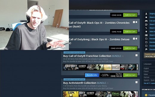 xQc再次怒骂动视暴雪COD系列定价过高 "这是一种侮辱"