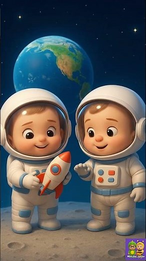 “Cute Little Astronauts on the Moon 🚀 | Adorable Space Adventure!”