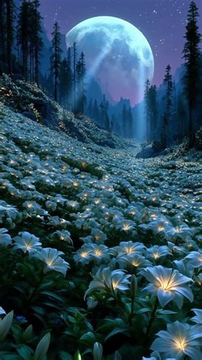 月光に咲く百合の丘｜Moonlit Lily Hills 🌙✨