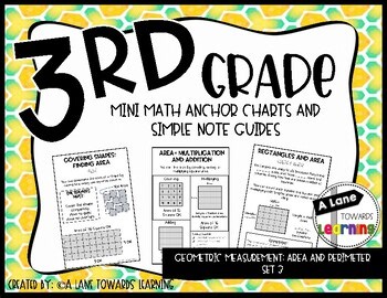 3rd Grade: Mini Math Anchor Charts: Geometric Measurement: Area and Perimeter