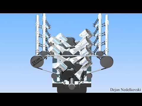 V8 Engine Animation in Autodesk Inventor