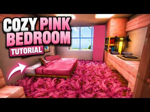 Minecraft Modern Pink Bedroom Tutorial | Cozy Room