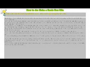 How to : How to do: Make a Basic Box Kite
