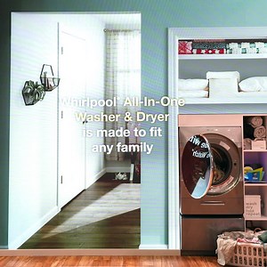 No need to transfer clothes from the washer to the dryer. The Whirlpool® Smart All-In-One Washer and Dryer lets you do your laundry in fewer steps. | Whirlpool