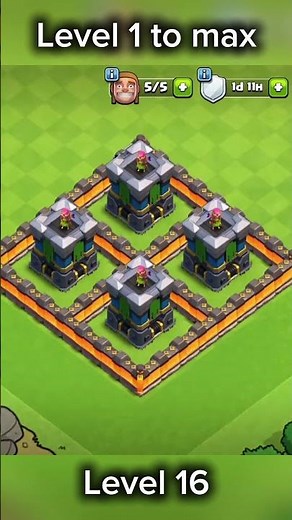 Archer Tower Evolution Level 1 to Max | Clash of Clans Shorts #shorts #clashofclans
