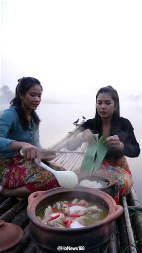 BEST COOKING: Chicken Stew Simmering While Mist Rolls Over the Lake #food #cooking