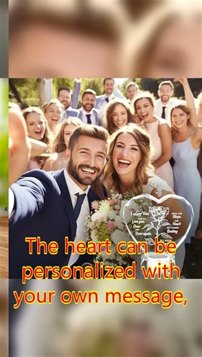 Glowing Engraved Crystal Heart for Christmas #Shorts