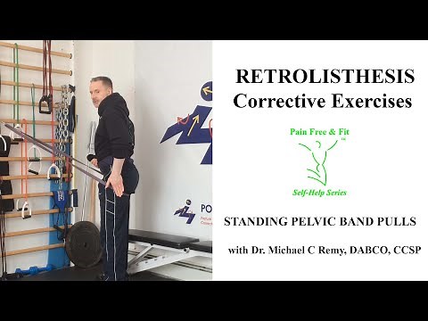 Retrolisthesis Lumbar Spine Exercises- Standing Pelvic Band Pull