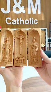 Mini Wooden Catholic Altar, a beautifully carved wood prayer altar that pays homage to Jesus Christ and Saint Joseph. Perfect for those who want to bring the sanctity of Catholicism into their homes, this portable altar is not only practical, but also serves as a stunning piece of catholic home decor.❤️❤️ Order now: https://www.jmcatholic.com/products/mini-wooden-catholic-altar #altar #altar_wood_carving | J&M Catholic