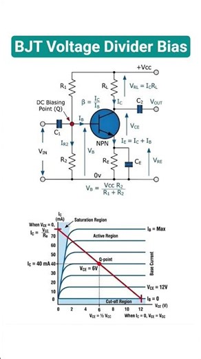 BJT common emitter amplifier with voltage divider biasing