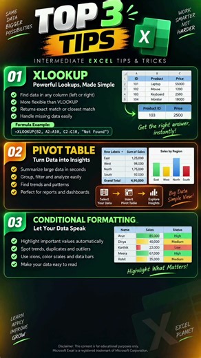 🔥 TOP 3 Excel Tips & Tricks You NEED to Know! Intermediate Excel #ExcelTips #ExcelTricks #Microsoft