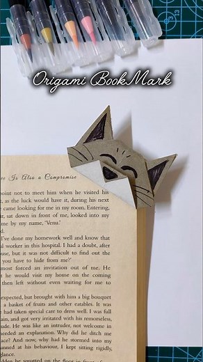 Cute Cat Origami Bookmark 🐱 | Easy Paper Craft for Book Lovers