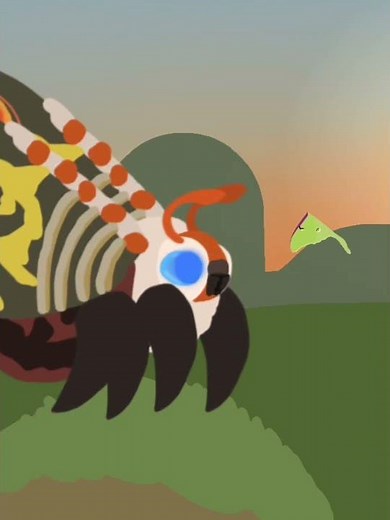 Mothra and the Luna moth🥹 (my first hand drawn animation) #mothra #cute #moths #insects