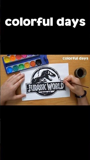 JURASSIC WORLD logo painting