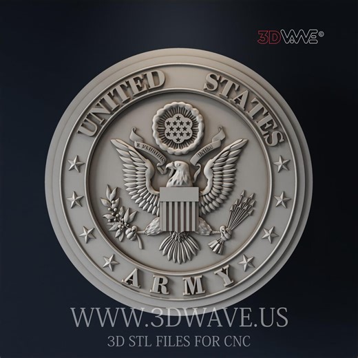 3D US Army Seal STL File: CNC Carving Template (digital Files) - Etsy