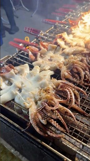Unbelievable Grilled Squid Skills 🦑 | Street Chef Cooking Mastery! #shorts