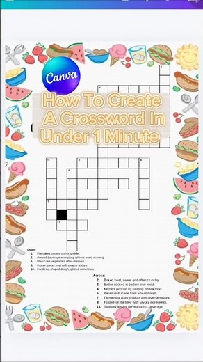 How to create a crossword puzzle in under one minute #foryou #puzzle #canva #howto #digitalart