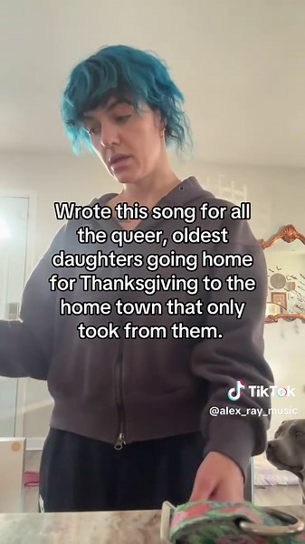 This is me putting AirTags in my dogs’ collars because that town took my soul dog, too. #alt #newmusic #smallartist #newartist #queer