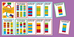 Building Patterns With Blocks Task Cards