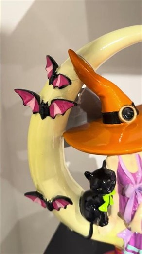 Raz 15" Witch Sitting in Crescent Moon Halloween Decoration 4657626